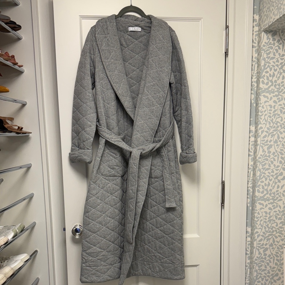Elegant Gray Quilted Women's Robe